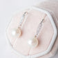 Embedded CZ Hook Earrings with Pearls