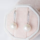 Embedded CZ Hook Earrings with Pearls