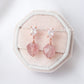 Faceted Strawberry Quartz with Baguette Ear Studs