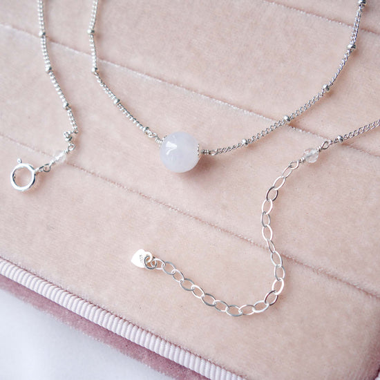 Floating Snow Jade Necklace - Ball Chain