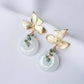 Four Petal Ear Studs and Jade with Moss Agate Vine