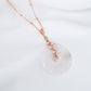 White Jade with Pink Pearl Vine Necklace GVN11R