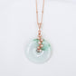 Unique Green Jade with Pink Pearl Vine Necklace GVN17R