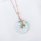 Unique Green Jade with Pink Pearl Vine Necklace GVN17R