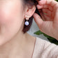 Triple Flower Ear Studs with Blue Lace Agate Bead