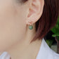 Faceted Golden Jade with Orchid Ear Studs