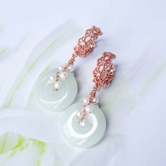 Intricate Ear Hoops and Jade with Pearl Vine