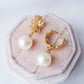 Intricate Hoop Earrings with Round Pearls