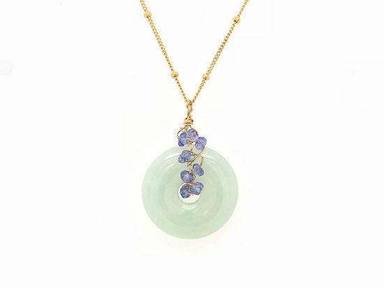 Jade with Tanzanite Vine Necklace
