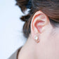 Peach and Blush Keshi Pearl Ear Studs in 14K Gold - 7-8mm