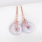 Vivid Lavender Jade with Pink Amethyst Vine Earrings - Dapped Single CZ Hook