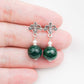 Victorian Ear Studs with Malachite and Pearl