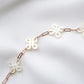 Mother of Pearl Everlasting Knot Paperclip Bracelet - Rose Gold Filled