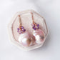 Baroque Pearls Hook Earrings with Amethyst Cluster MP6