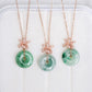 Jade Donut with Orchid Pendant Necklace OFNR - Rose Gold