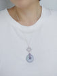 Lavender Jade Necklace with Peranakan Tile and Amethyst Vine