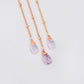 Peranakan Tile Lavender Jade Dangling Necklace - Rose Gold Filled