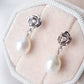 Petite Rose Ear Studs with Petite Pearls