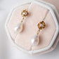 Petite Rose Ear Studs with Petite Pearls