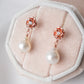 Petite Rose Ear Studs with Petite Pearls