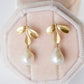 Triple Leaf Ear Studs with Petite Pearls