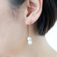 Diamond Ear Studs with Dangling Jade (Lavender Jade)