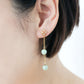Diamond Ear Studs with Dangling Jade (Green Jade)