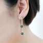 Diamond Ear Studs with Dangling Jade (Sage Green Jade)