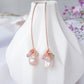 Sleek Leaf Ear Hooks with Baroque Pearls and Gem Cluster - RG44