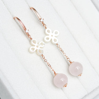 Rose Quartz with Everlasting Knot Earrings RQ11