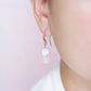 Rose Quartz with Dapped Hook Earrings RQ12