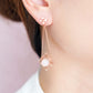 Intricate Ear Studs with Dangling Peranakan Tile Rose Quartz RQ19