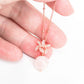 Orchid Pendant with Rose Quartz Necklace RQ21