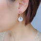 Rose Ear Studs and White Jade with Peach Sapphire Vine
