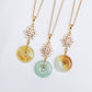 Snow Charm with Jade Donut Necklace SFNG - Gold Filled
