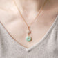 Snow Charm with Jade Donut Necklace SFNG - Gold Filled