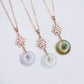 Snow Charm with Jade Donut Necklace SFNR - Rose Gold