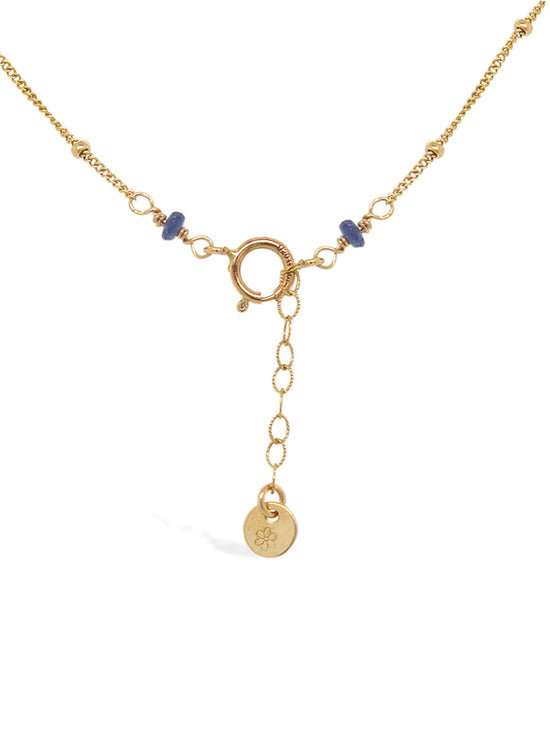 Sapphire Vine Bar Necklace - Ball Chain