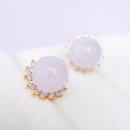 Lavender Jade Starburst Ear Studs