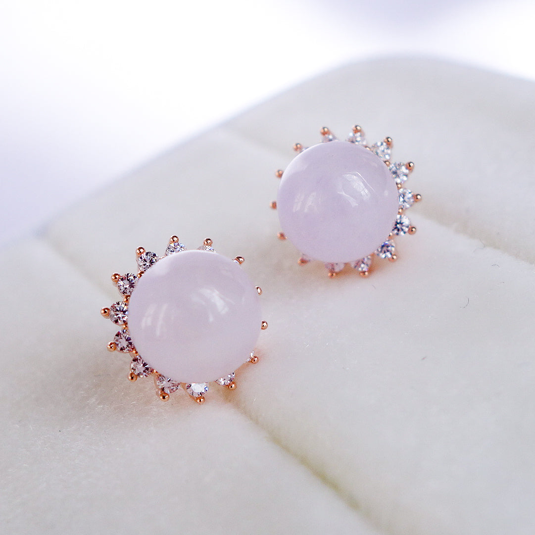 Lavender Jade Starburst Ear Studs