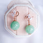 Swirling Leaves Earrings with Green Jade