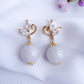 Swirling Leaves Earrings with Lavender Jade
