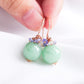 Green Jade Hook Earrings - Tanzanite