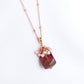 Watermelon Tourmaline Nugget with Pearl Cluster Necklace - TNN2