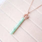 Sleek Jade with Pearl Cluster Necklace - UJ109