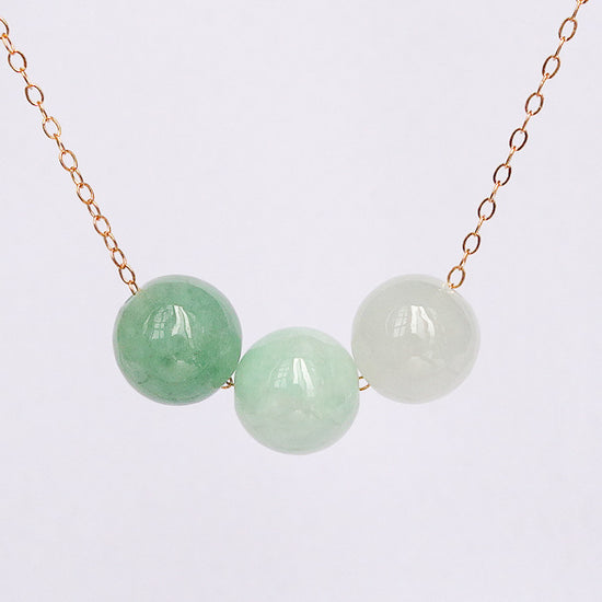 Trinity Jade Bead Necklace