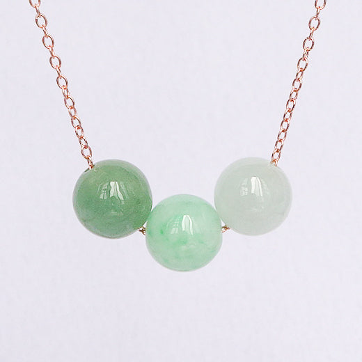 Trinity Jade Bead Necklace