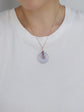 Lavender Jade Necklace with Spinel Vine (Ombre Purple)
