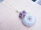 Lavender Jade Necklace with Amethyst Cluster