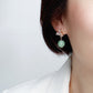Geometric Cluster Earrings with Green Jade